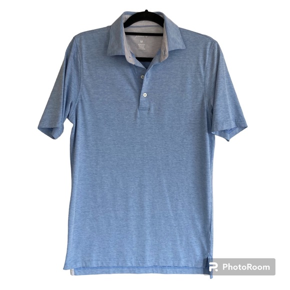 Johnnie O Polo Size M Set Of 2 Heather Blue & Purple White Stripe Nice - Picture 2 of 13